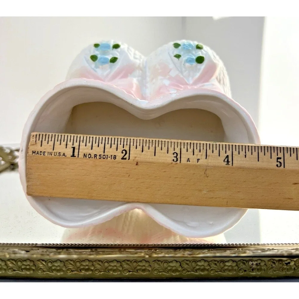 Baby Bootie Planter Napco Pink Nursery Double Shoe Vase Japan‎ Vintage Ceramic